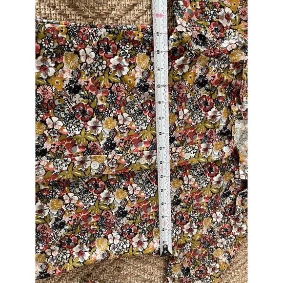 Vintage Floral DOUBLE KNIT 70s Blouse button Front SZ Large - Picture 7 of 8